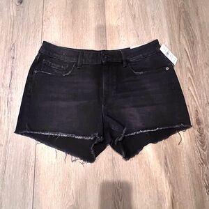 M1858 Women's Black Denim Cut Off Shorts Size 30 NWT